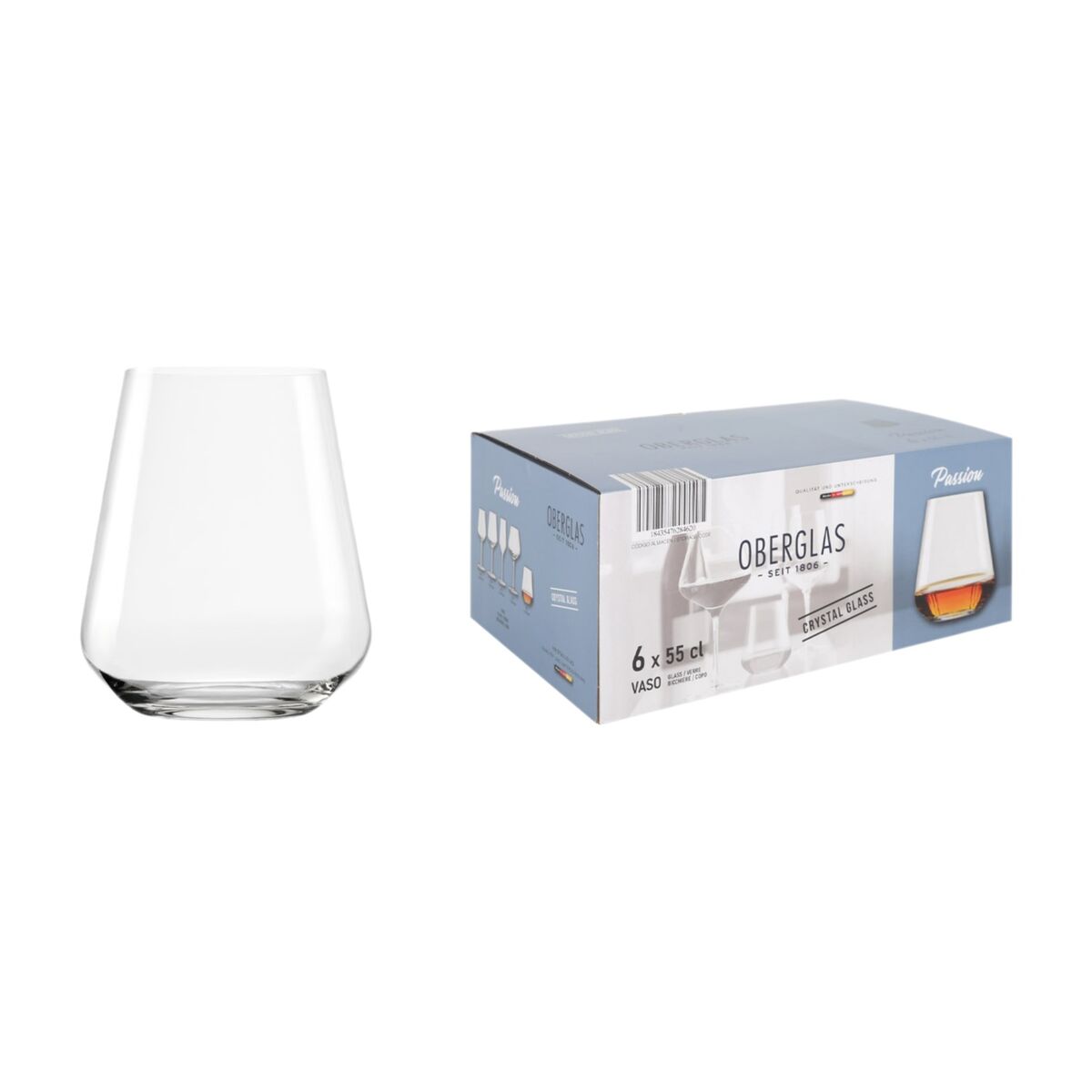 Lasisetti 55 cl 6 kpl, juomalasit 550 ml - kristallityyli, 9,7 x 11,6 cm