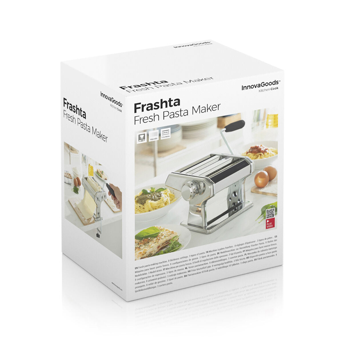 Pastakone käsikäyttöinen, 3 terää & 8 paksuustasoa, spagetti tagliatelle lasagne – lasagnelevyjen teko käsikäyttöinen past…