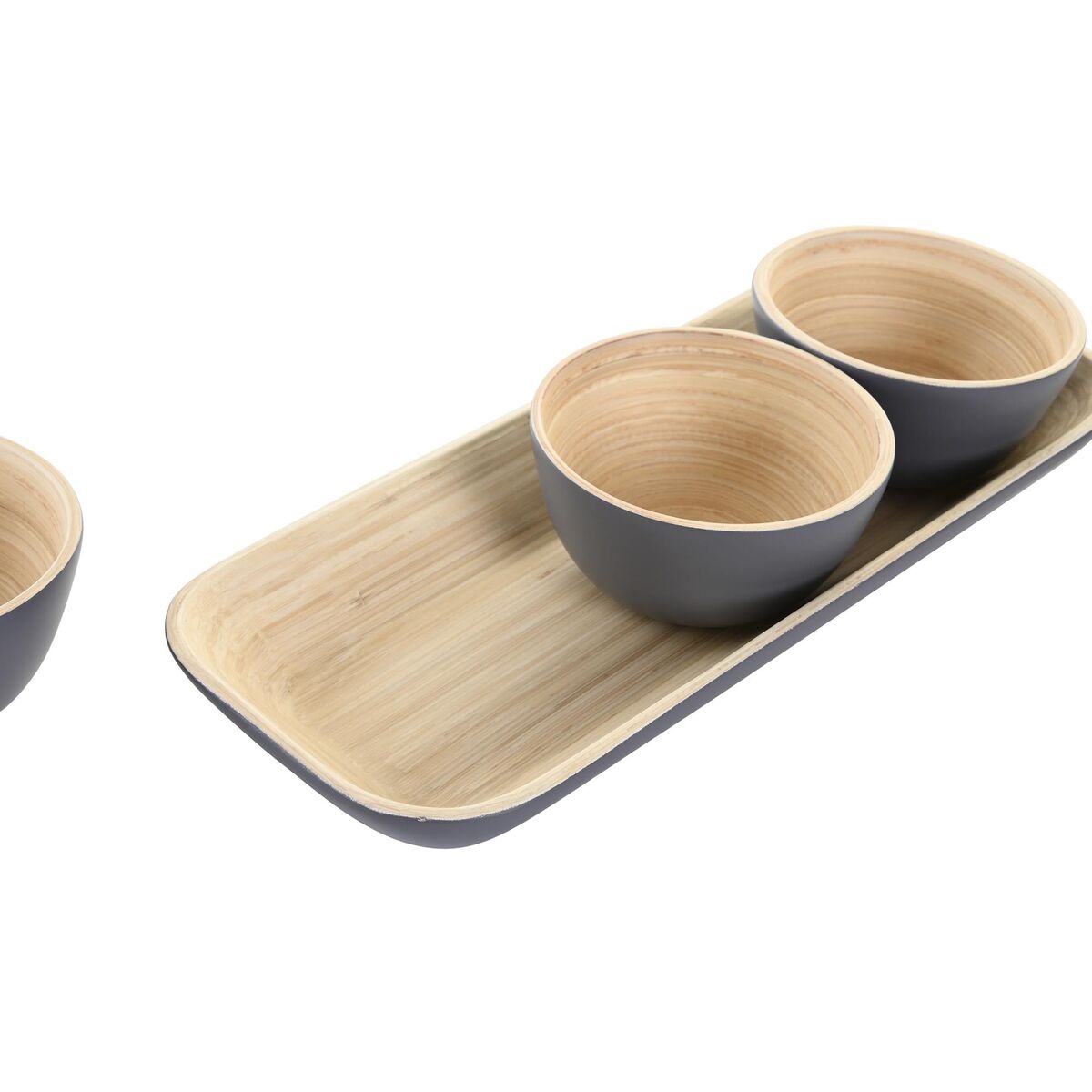 Alkuruokasetti bambu 3-osainen 32 x 12,7 x 3,5 cm, kulhot & tarjotin tarjoiluun