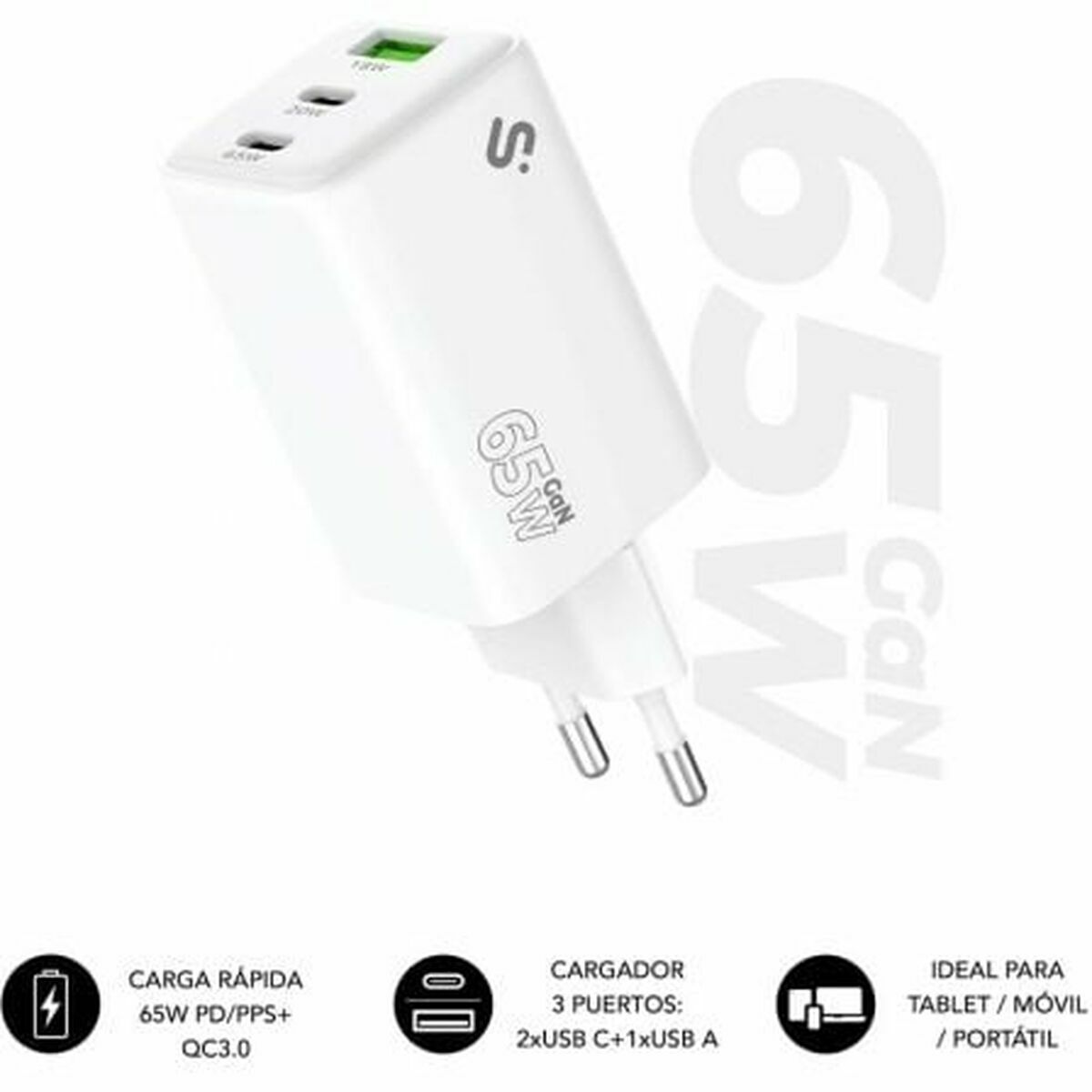 Autolaturi 65W PD 2x USB-C + 1x USB-A, nopea lataus puhelimille tableteille