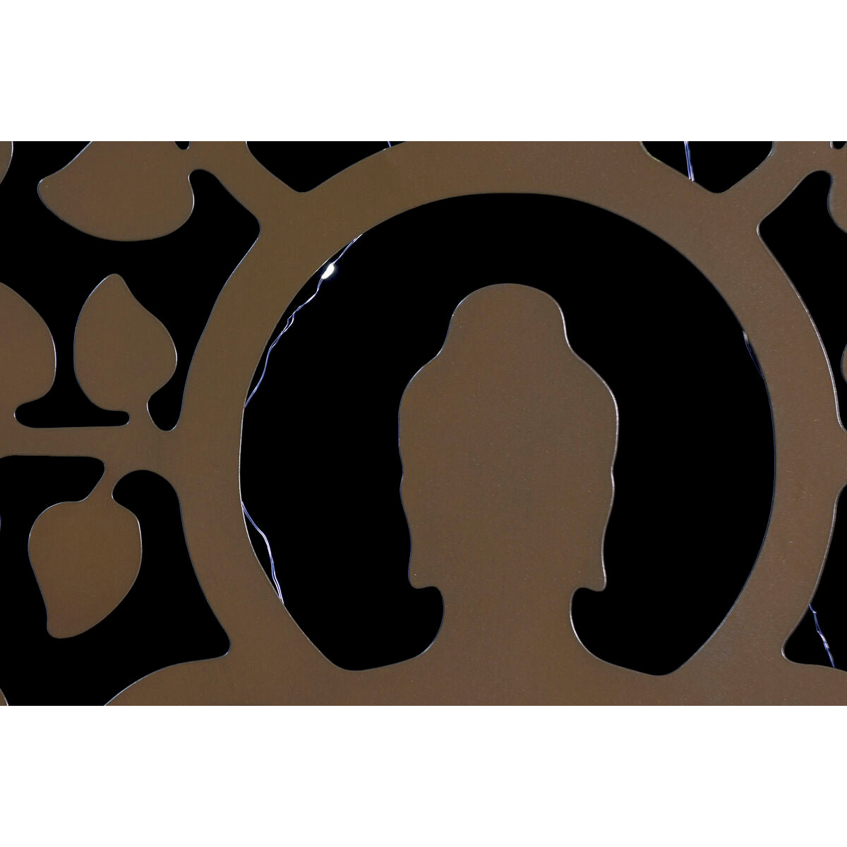 Buddha seinäkoriste metallia LED, 100 cm, 2 kpl, musta & kulta olohuoneeseen