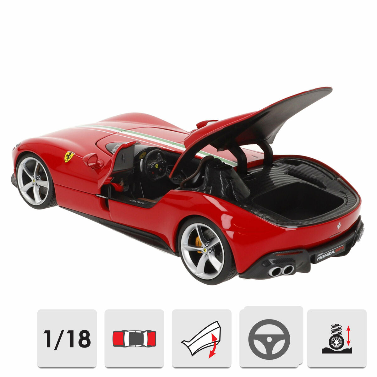 Ferrari Monza SP1 1:18 pienoismalli, metallinen keräilyauto 26×6,5×12 cm