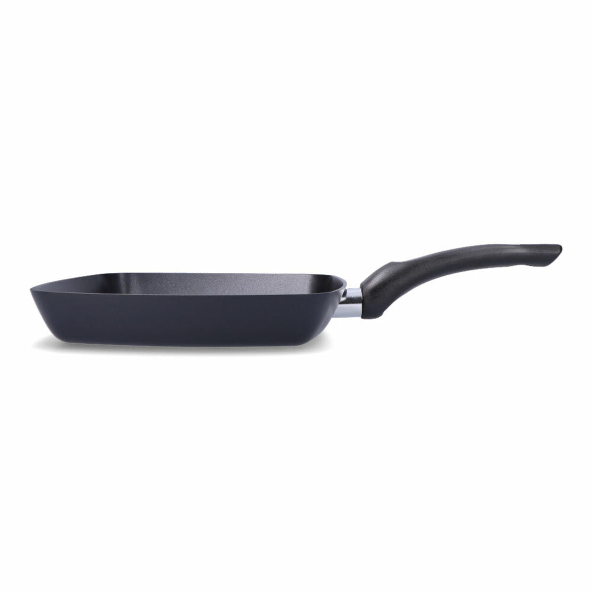 Grillipannu non-stick 24 x 24 x 4,2 cm, alumiini, musta - kaasuliedelle