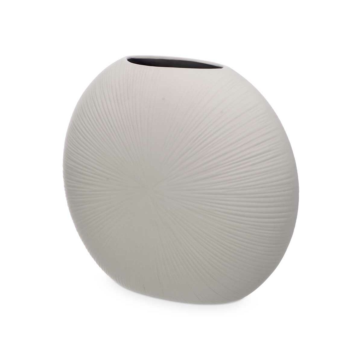 Harmaa maljakko, pyöreä keramiikka 36 x 34 x 16 cm, 2 kpl, sisustus & kukille