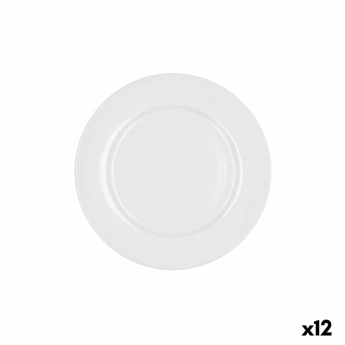 Jälkiruokalautanen 19 cm, keramiikka valkoinen, 12 kpl, pinottava, astiastoon