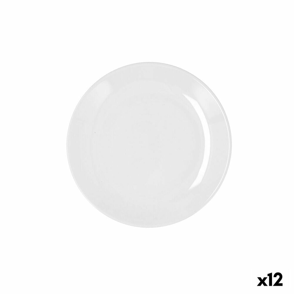 Jälkiruokalautanen 19 cm keramiikka 12 kpl valkoinen, pinottava astianpesukone