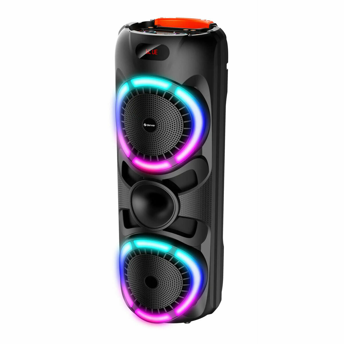 Kannettava Bluetooth-kaiutin LED-valoilla, akku 2–3 h, kaksi kaiutinta Denver