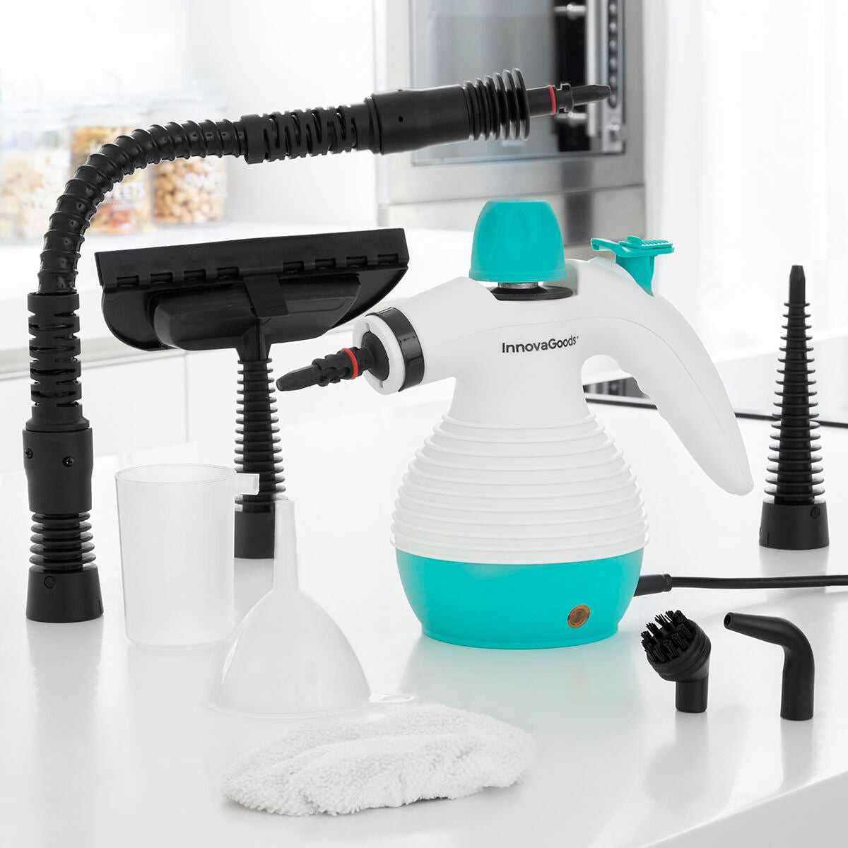 Käsihöyrypuhdistin 3 bar, 9-in-1 350 ml 1000 W, kotiin & autoon