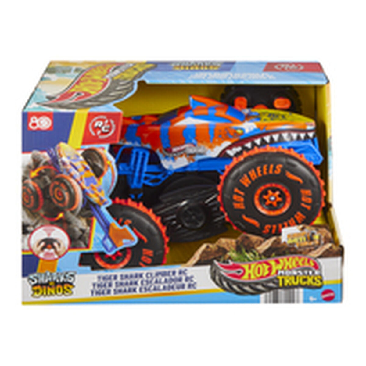 Kauko-ohjattava monster truck, paristokäyttöinen, värikäs, 5+ Hot Wheels