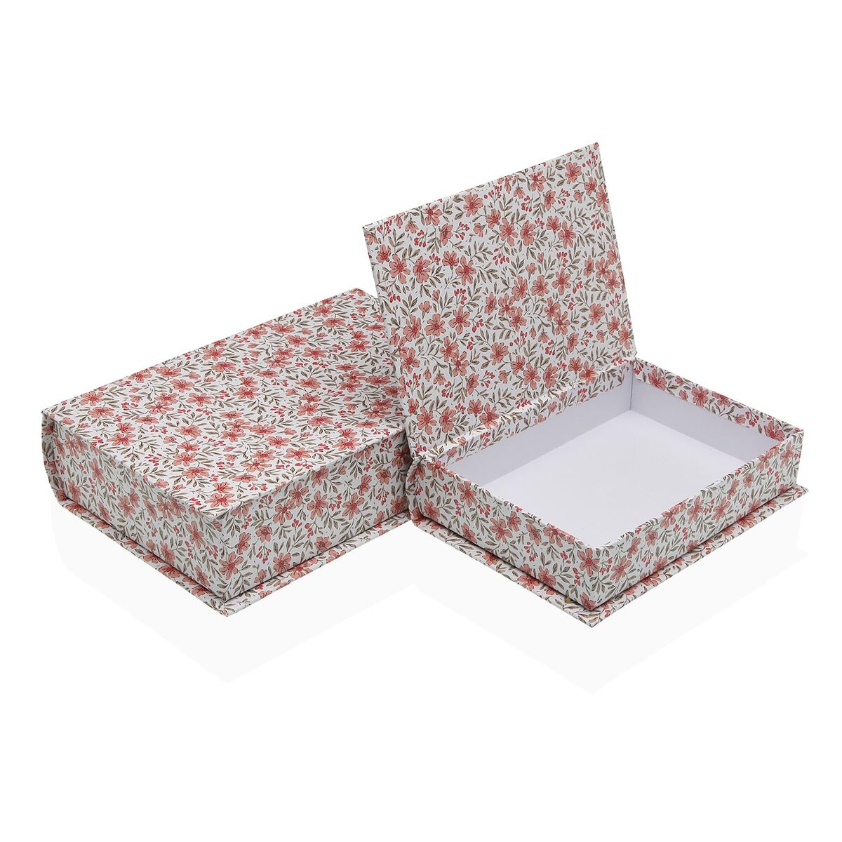 Kirjarasia kangaspäällyste ruusukuvio MDF, koristeellinen säilytys 15×22×5,5 cm
