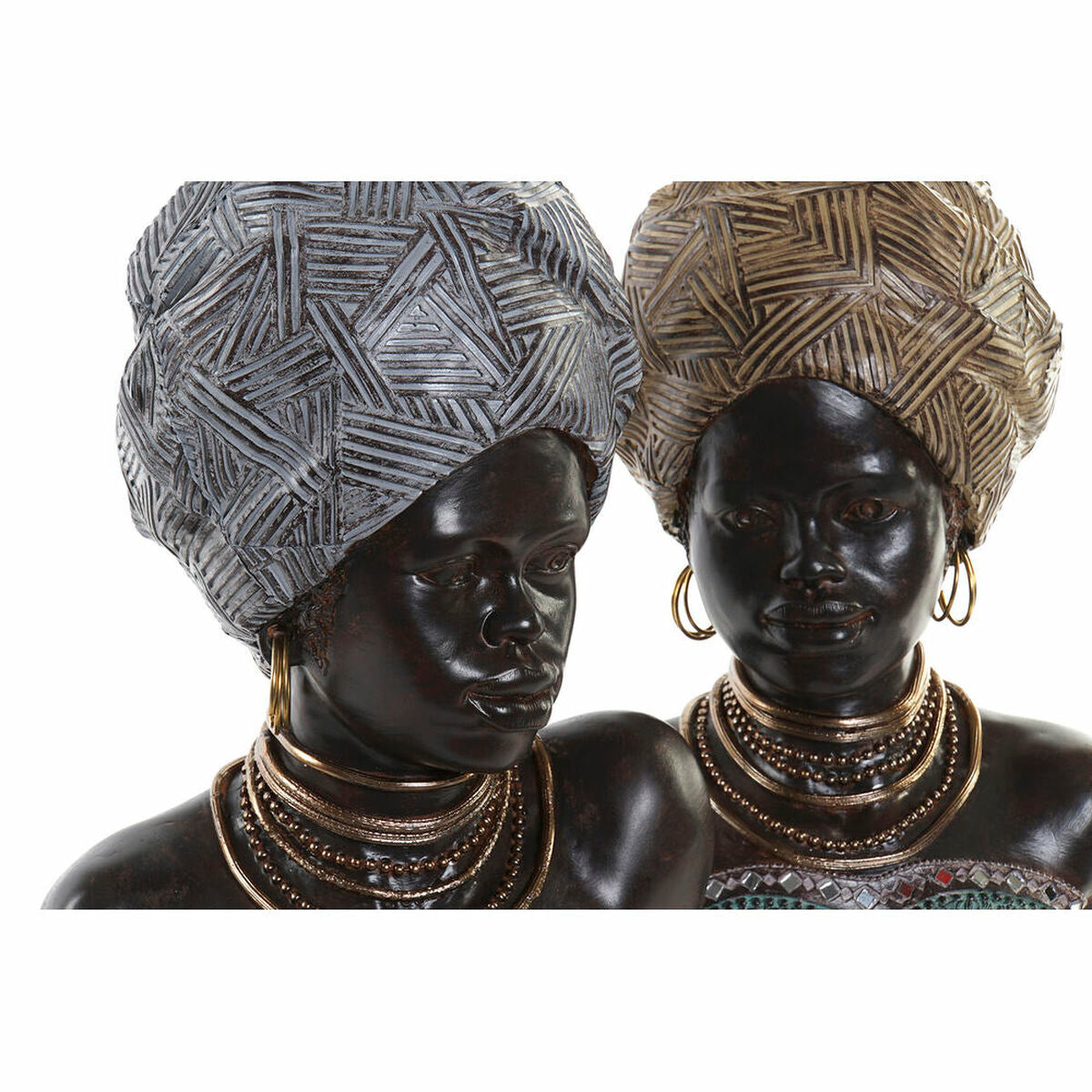 Koristehahmo afrikkalainen nainen, kulta & hopea 24 x 18 x 36 cm, 2 kpl
