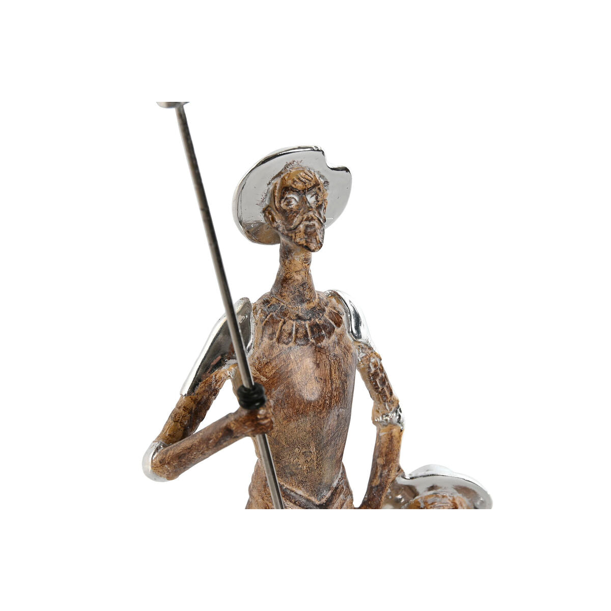 Koristehahmo don quijote ja sancho panza, hopea-luonnonväri hartsi 9 x 8 x 25 cm