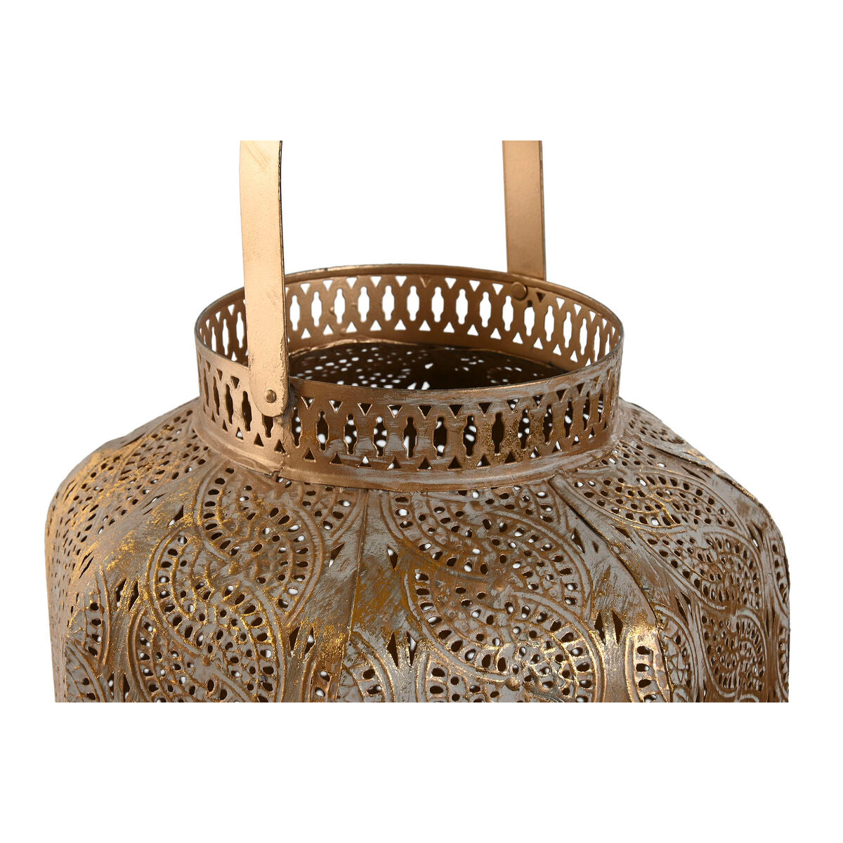 Kultaiset metallilyhdyt 3 kpl, arabeski-kuvio, 25 x 25 x 40 cm, sisustukseen