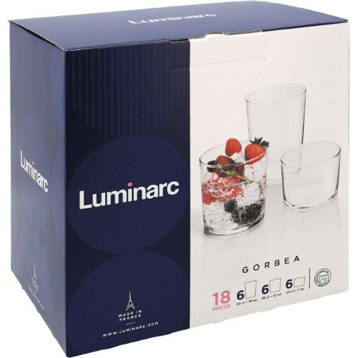 Lasisetti 18-osaa, 53/36/23 cl juomalasit läpinäkyvä, tiskikoneeseen - Luminarc