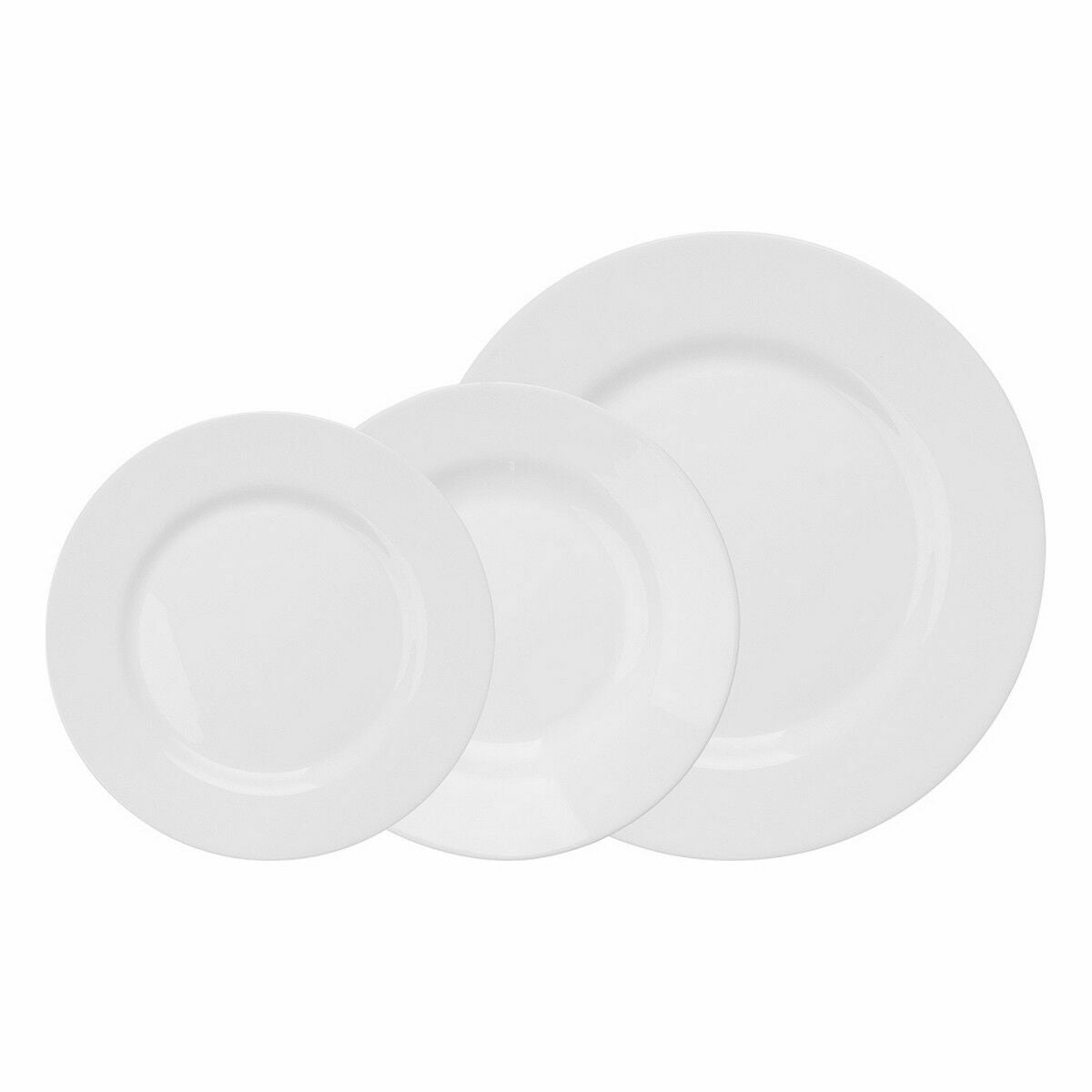 Lautasetti 12 osaa, valkoinen - 4x26,5/4x20,5/4x19 cm, astiastosetti, 2 kpl