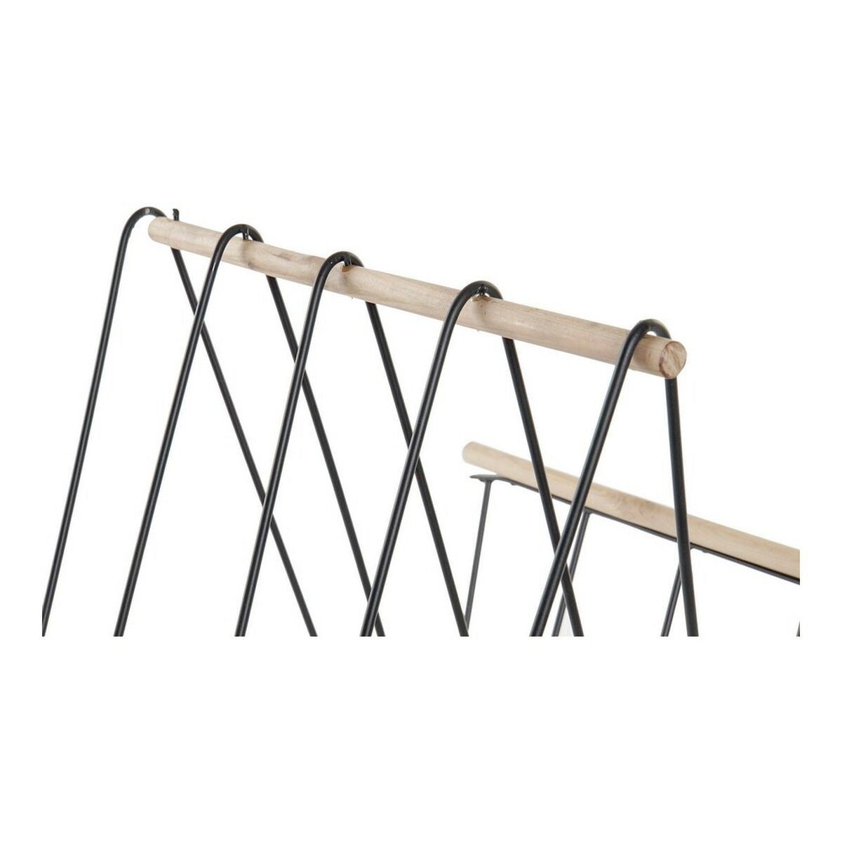 Lehtiteline musta rautakori, puu, metalli & MDF, 41×31×36 cm, loft-tyyli