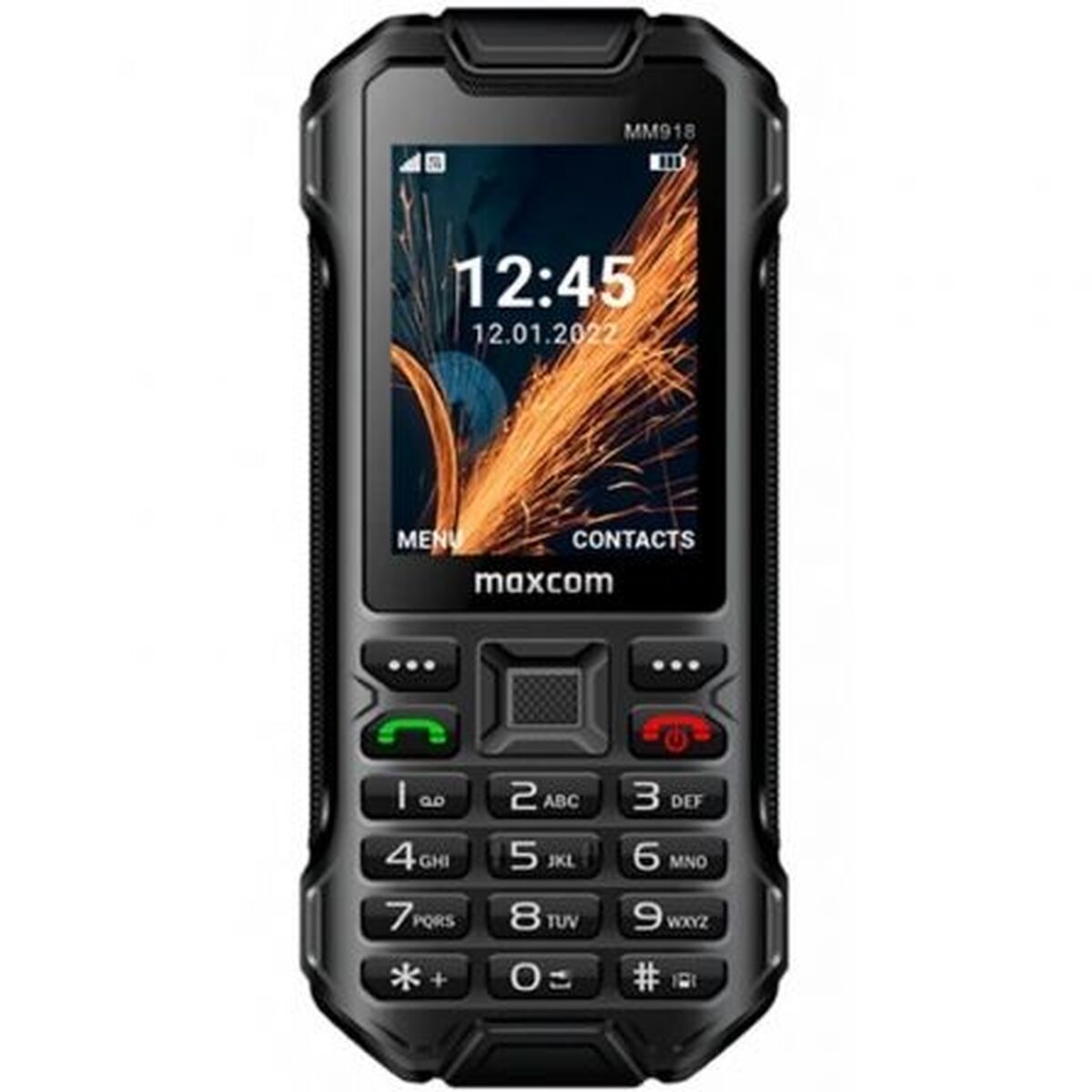 Matkapuhelin senioreille, kestävä 4G VoLTE, selkeä käyttö, musta Maxcom V2