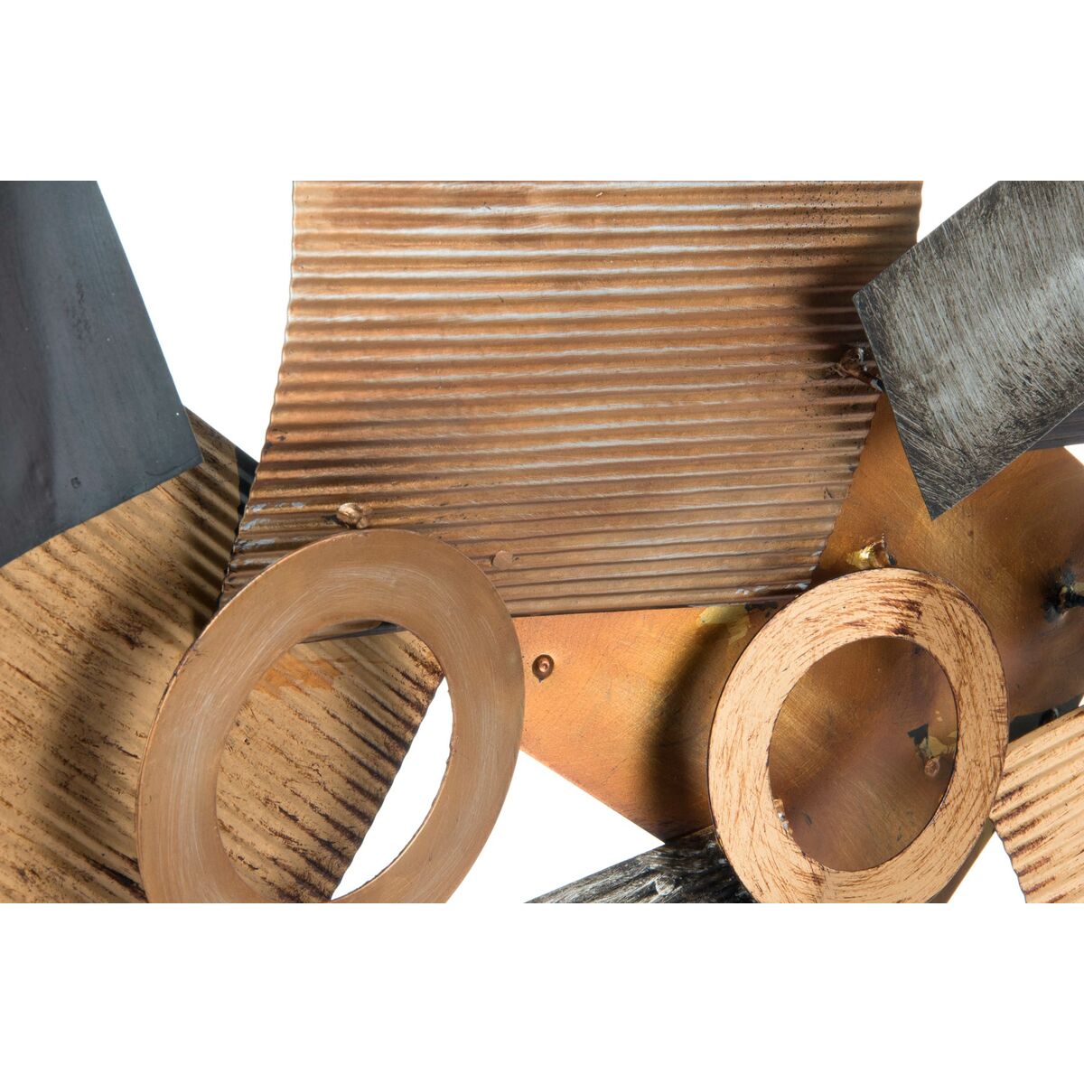 Metallinen seinäkoriste abstrakti moderni, harmaa & kupari 109 x 7 x 53 cm