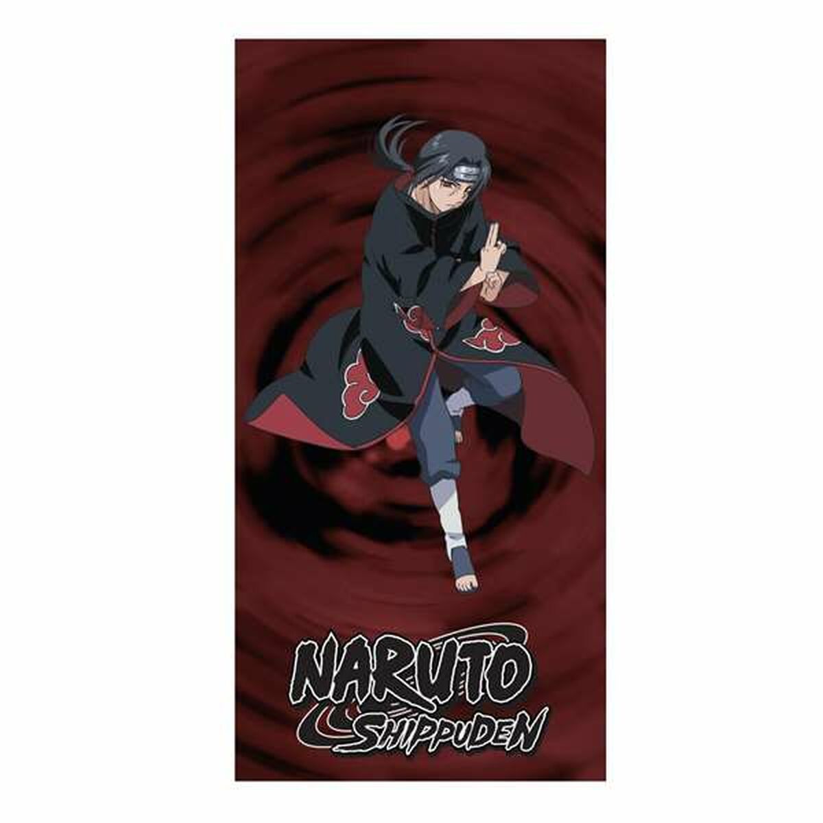 Naruto rantapyyhe 100 % polyesteri, punainen - lapsille & uimarannalle, kesään