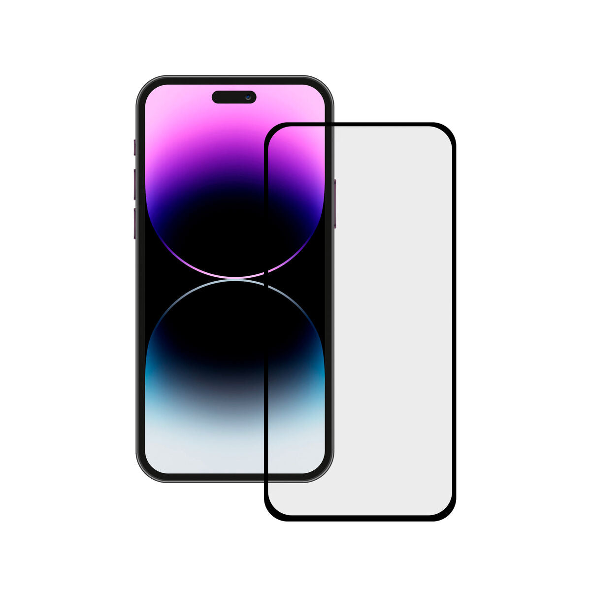 Näytönsuoja iPhone 15 Pro 9H karkaistu lasi, naarmunsuoja, musta reunus