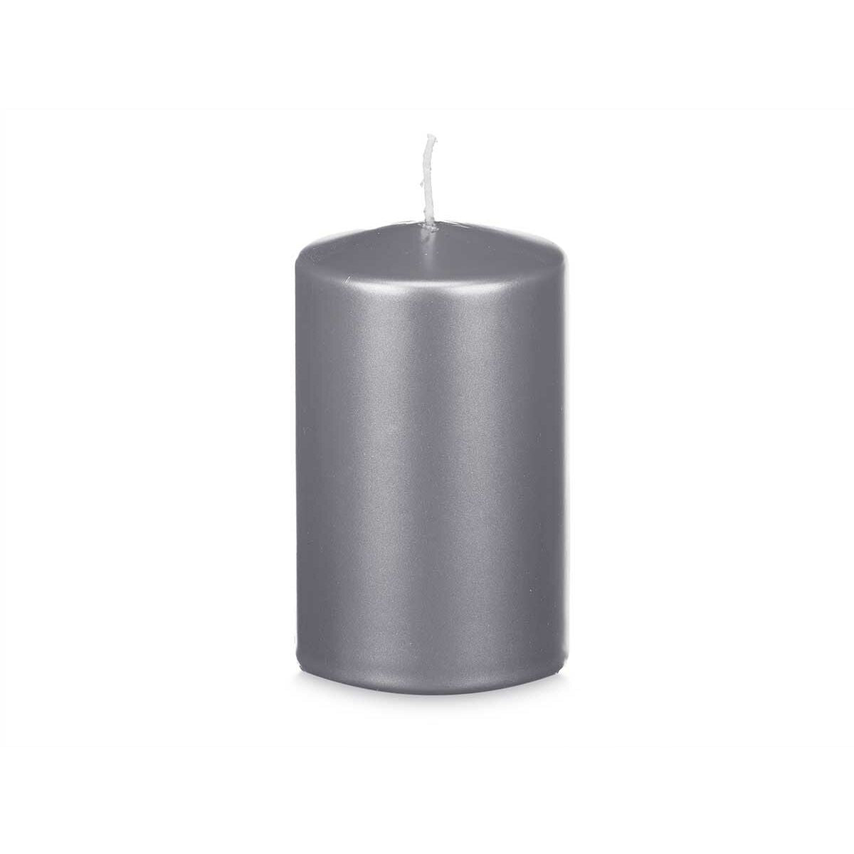 Kynttilä hopea 9 x 15 cm, pilarikynttilä 60 h polttoaika, 12 kpl, sisustukseen