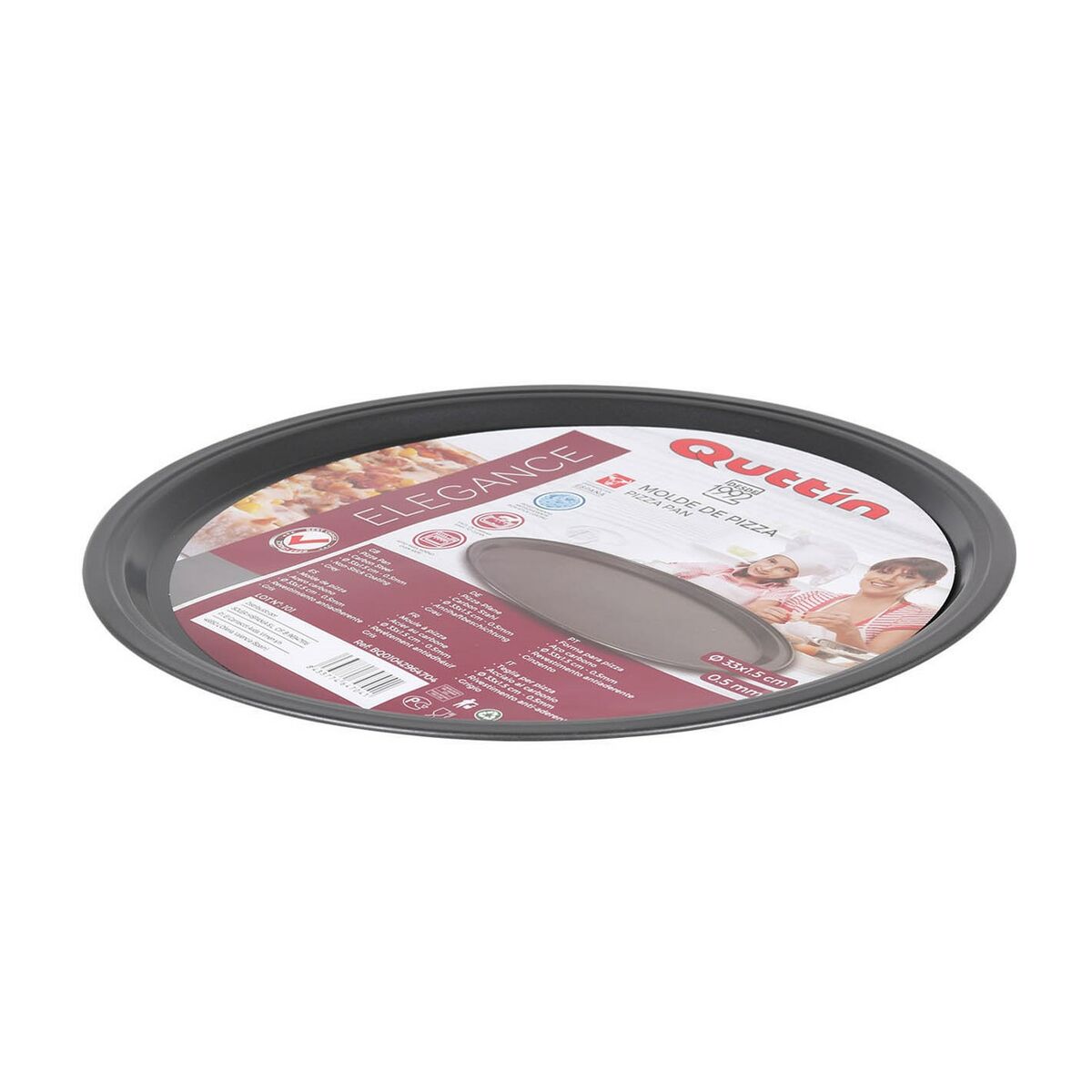 Pizzalautanen 33 x 1,5 cm, 12 kpl - pyöreä leivin-/tarjoilulautanen Quttin