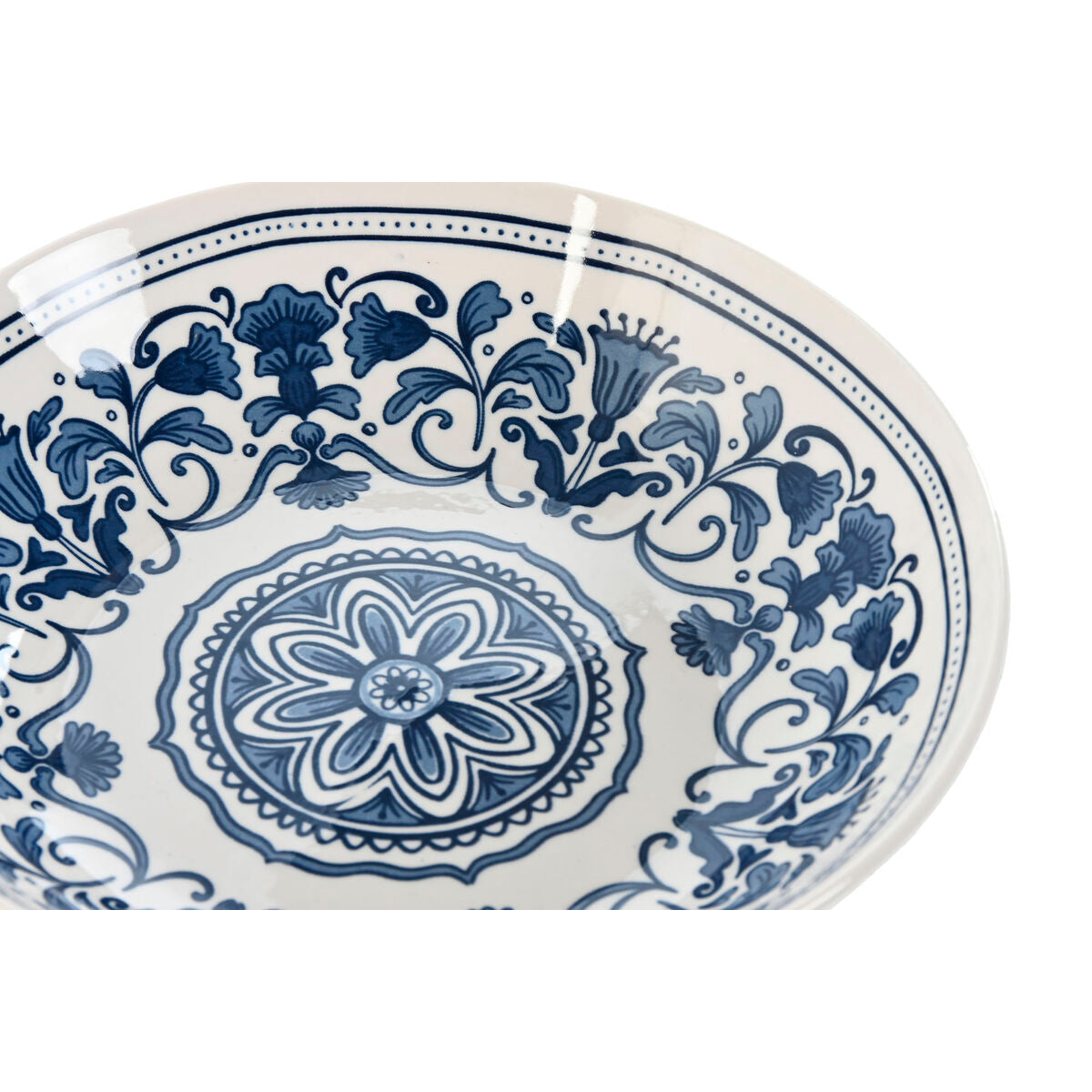 Posliiniastiasto 18-osainen sinivalkoinen arab-kuvio, lautaset & kulhot 27 cm