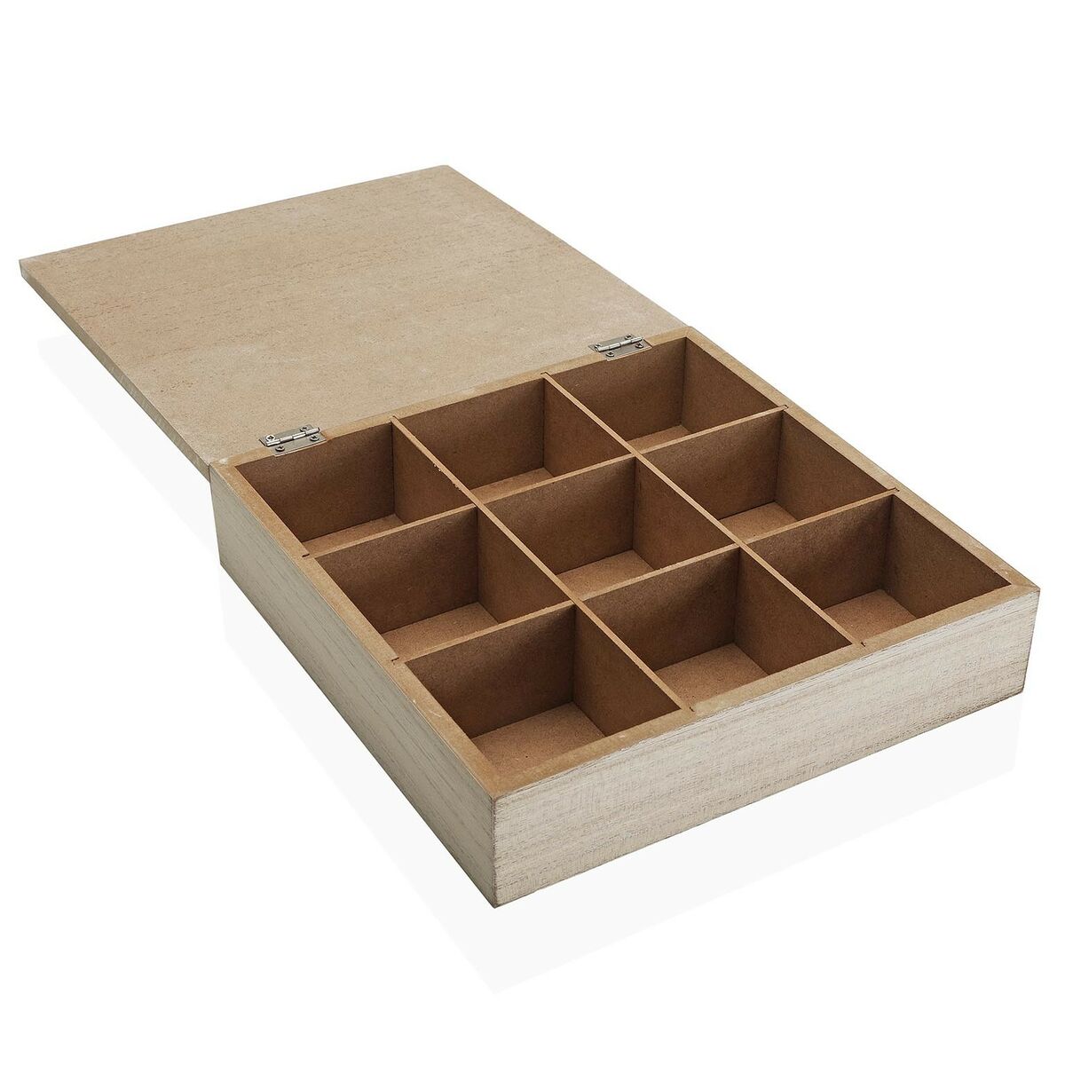 Puinen korurasia puukuviolla, vaalea koristerasia 24×6×24 cm kodin sisustukseen