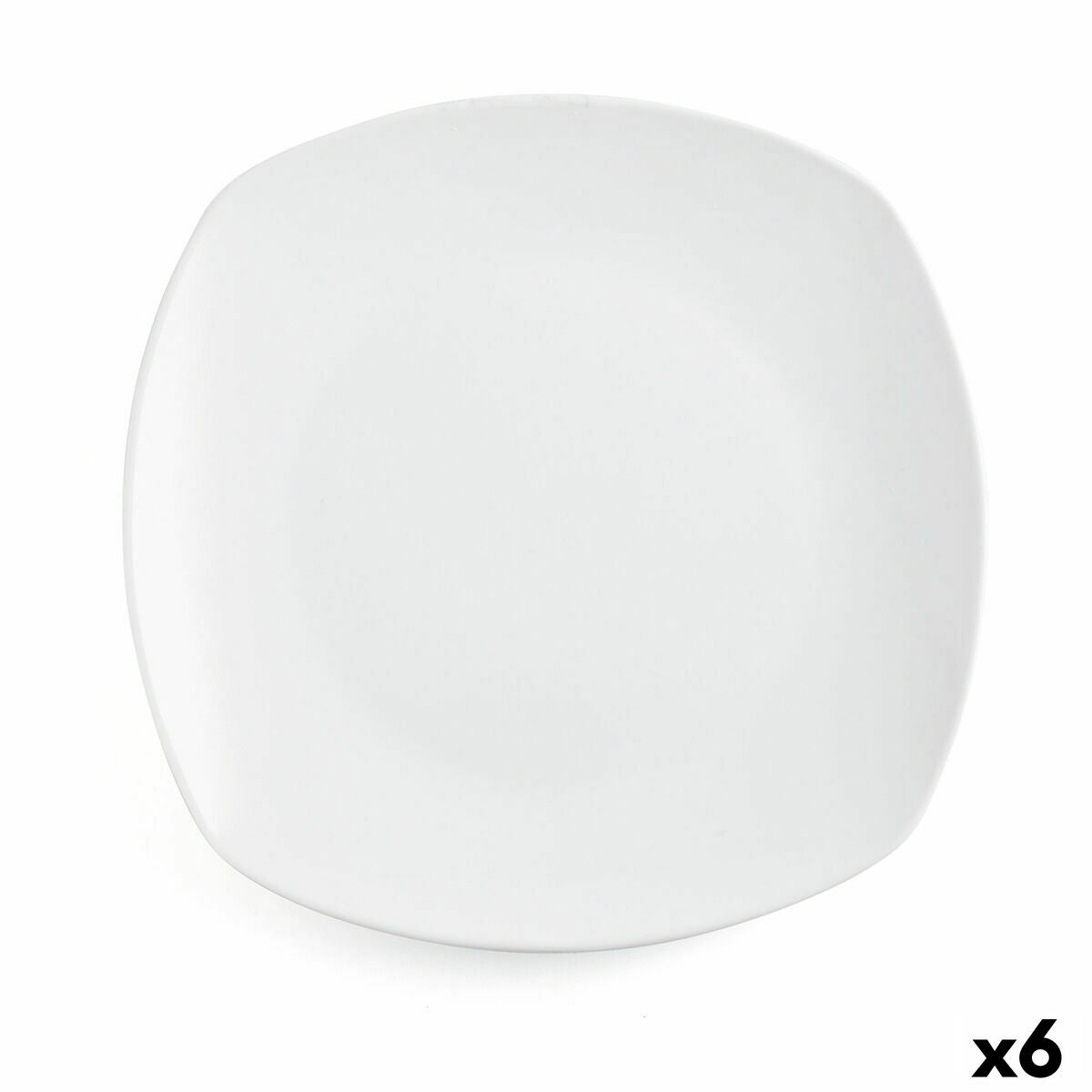 Ruokalautanen 26,6 cm keraaminen, valkoinen, pinottava - 6 kpl