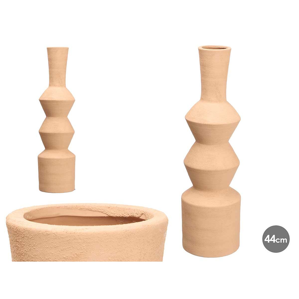 Ruskea maljakko, geometrinen 60 cm keramiikka moderni muotoilu kodin olohuone