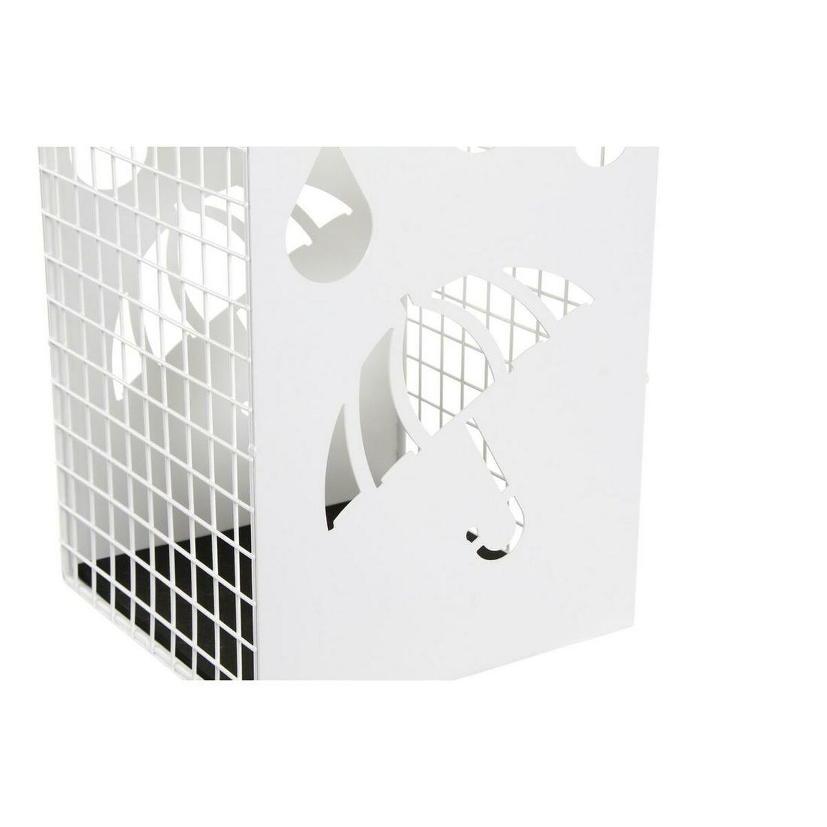 Sateenvarjoteline metallinen, 2 kpl - musta & valkoinen, 19.5x20x47.5 cm