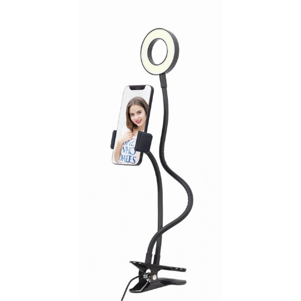 Selfie-rengasvalo LED 5 V 100 W, jalusta, älypuhelimille, 1,5 m kaapeli