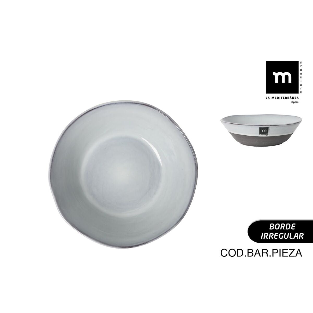 Syvä lautanen keraaminen, musta savi - ruokailuun & tarjoiluun, La Mediterránea
