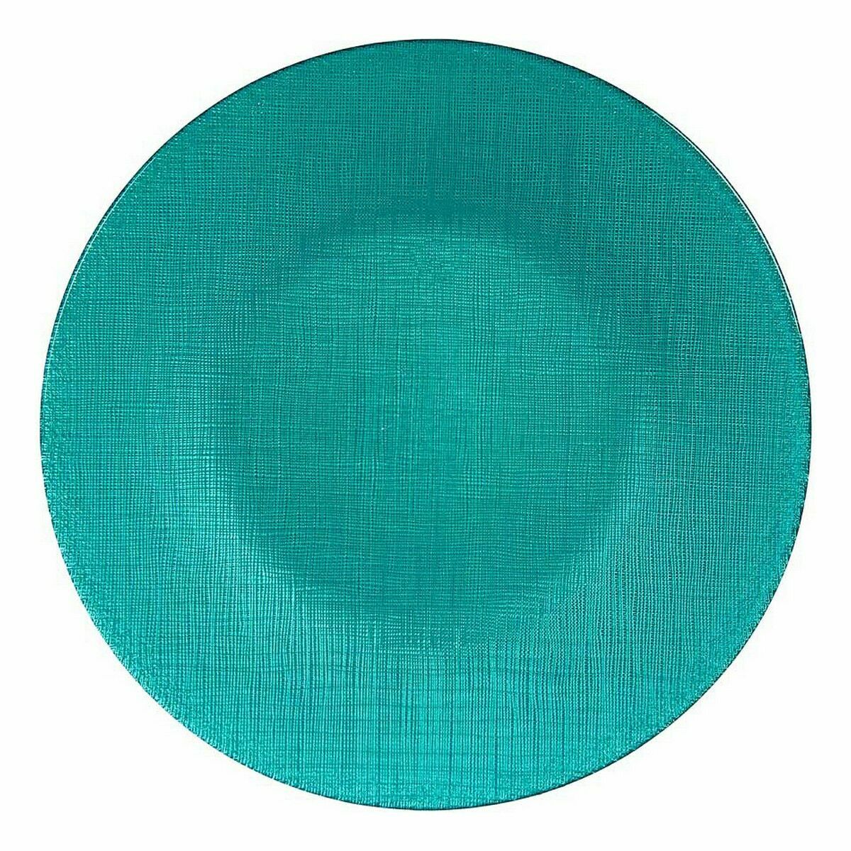Litteä lautanen lasinen, turkoosi 27,5 cm - 6 kpl, ruokalautaset juhliin