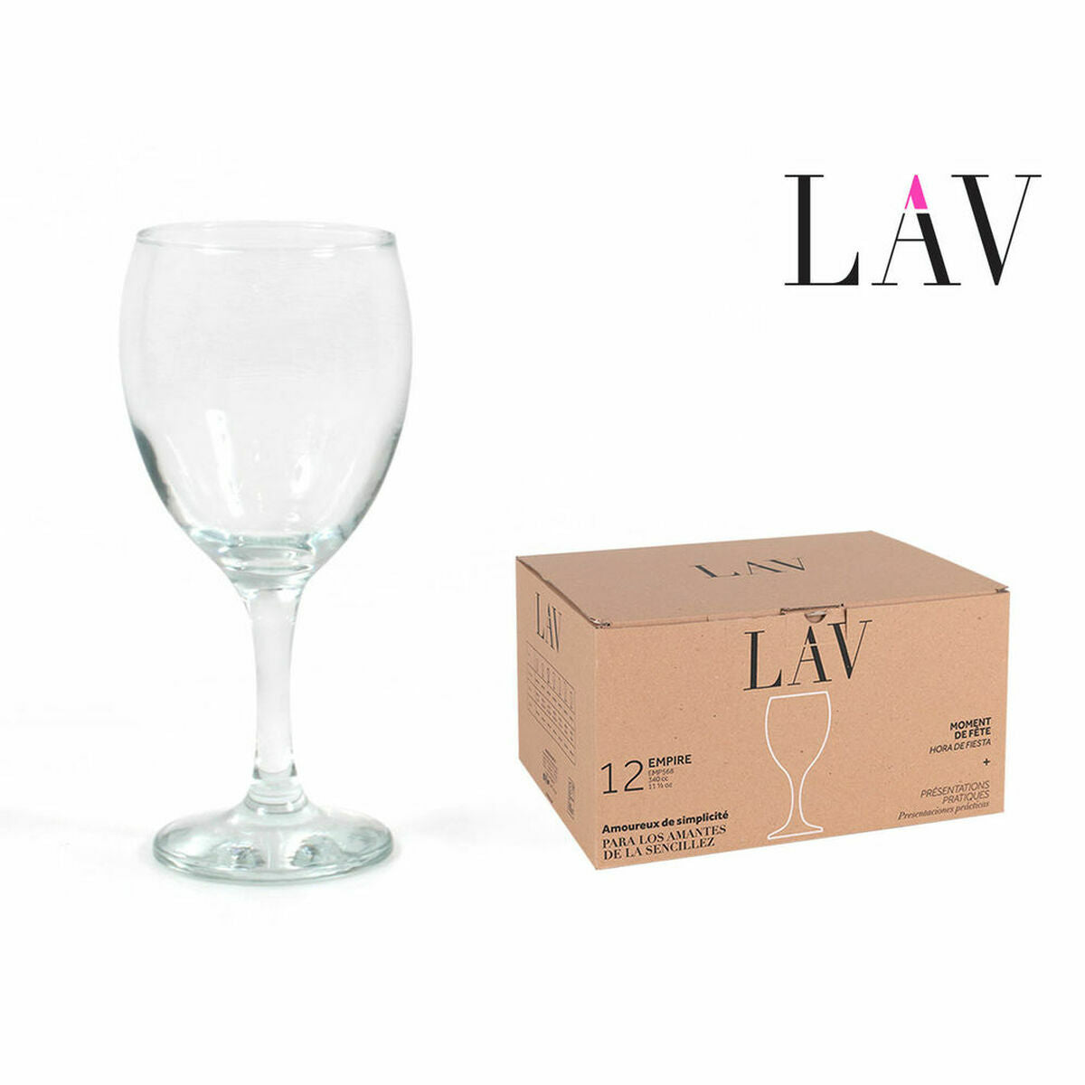 Viinilasi 340 ml, 24 kpl, empire-malli, jalallinen lasi arkeen & juhlaan