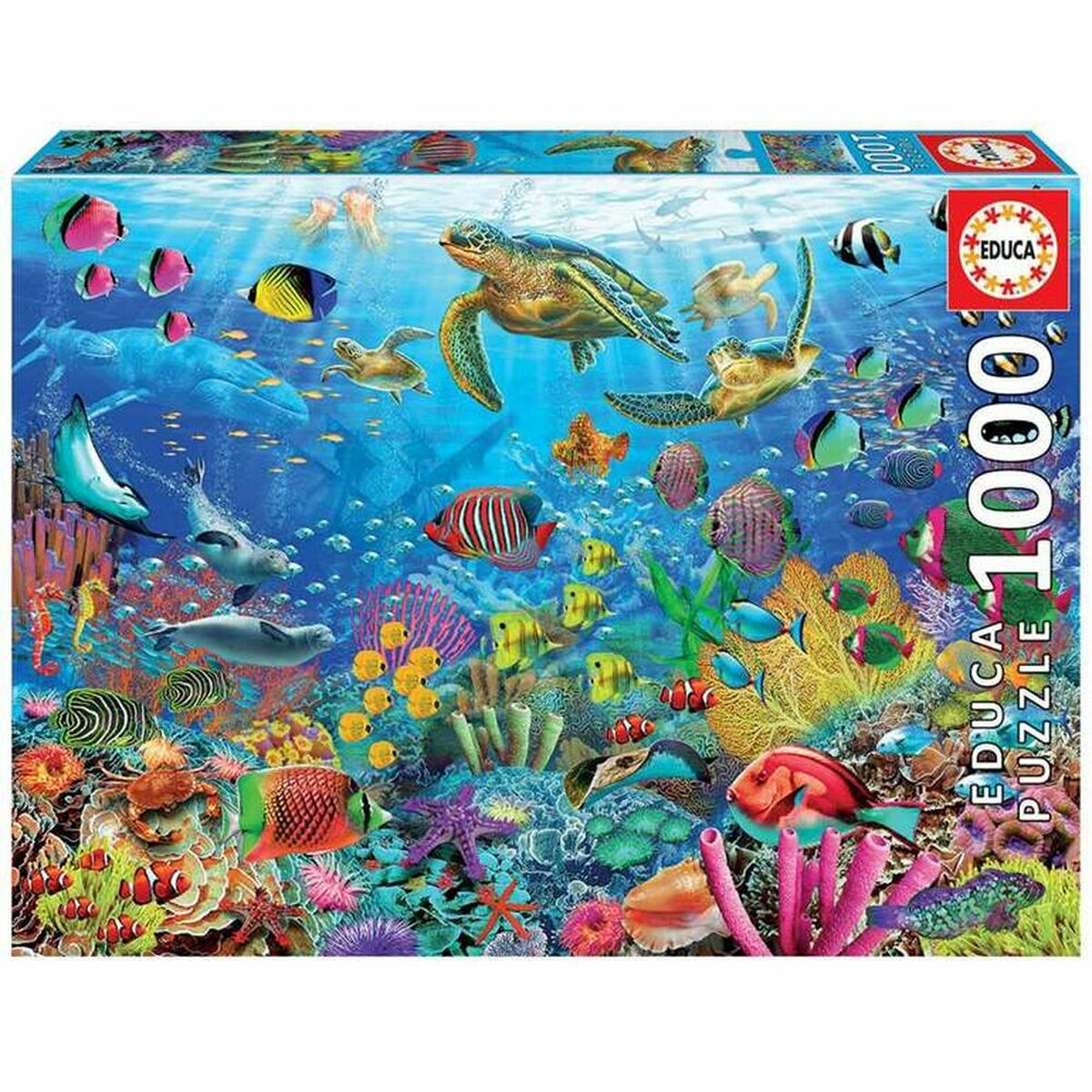 1000 palan palapeli meriaihe, kilpikonnat & korallit, värikäs perheelle - Educa