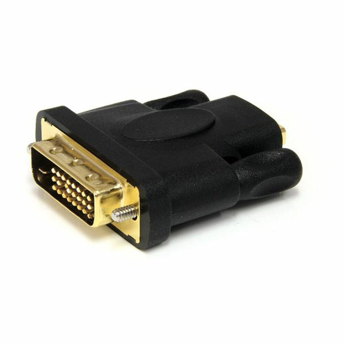 HDMI–DVI-adapteri DVI-D naaras → HDMI uros, kultatut liittimet, musta, RoHS – kultapintaiset liittimet DVI-D naaras – kuva 1