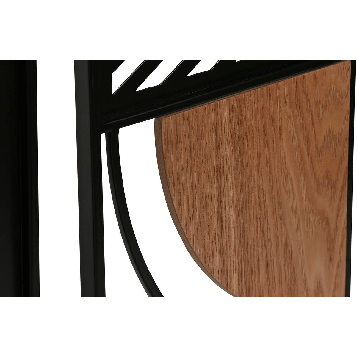 Seinäkoriste 3-osainen metalli & MDF, 40 x 2 x 60 cm, musta & luonnollinen