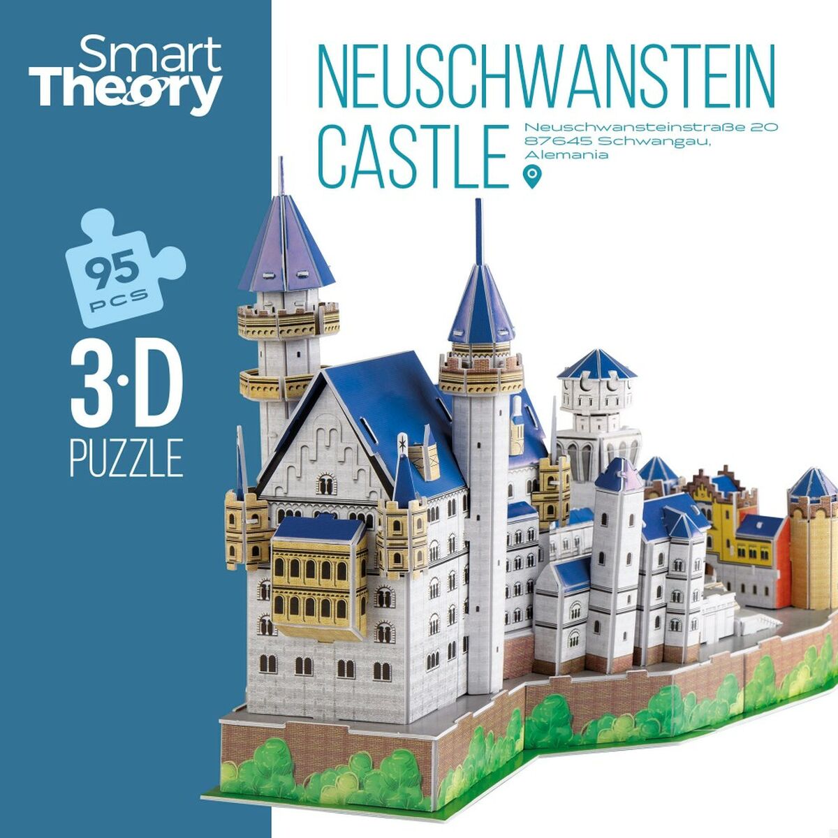 3D-palapeli Swan Castle, 95 palaa, palapeli-linna 43,5 x 33 x 18,5 cm, lapsille