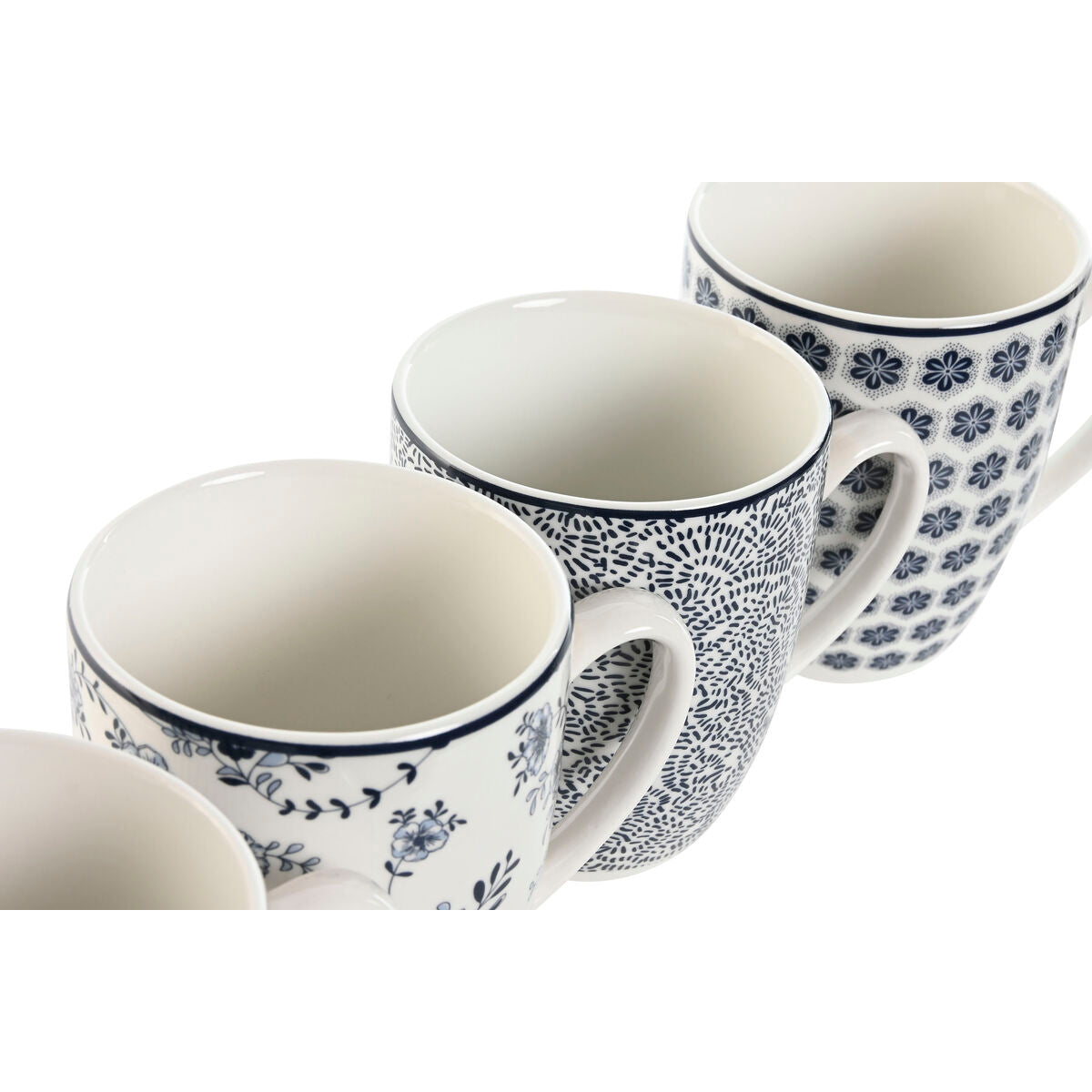 4-osainen mukisetti 340 ml, mikro- & tiskikoneeseen sopiva, sinivalkoinen