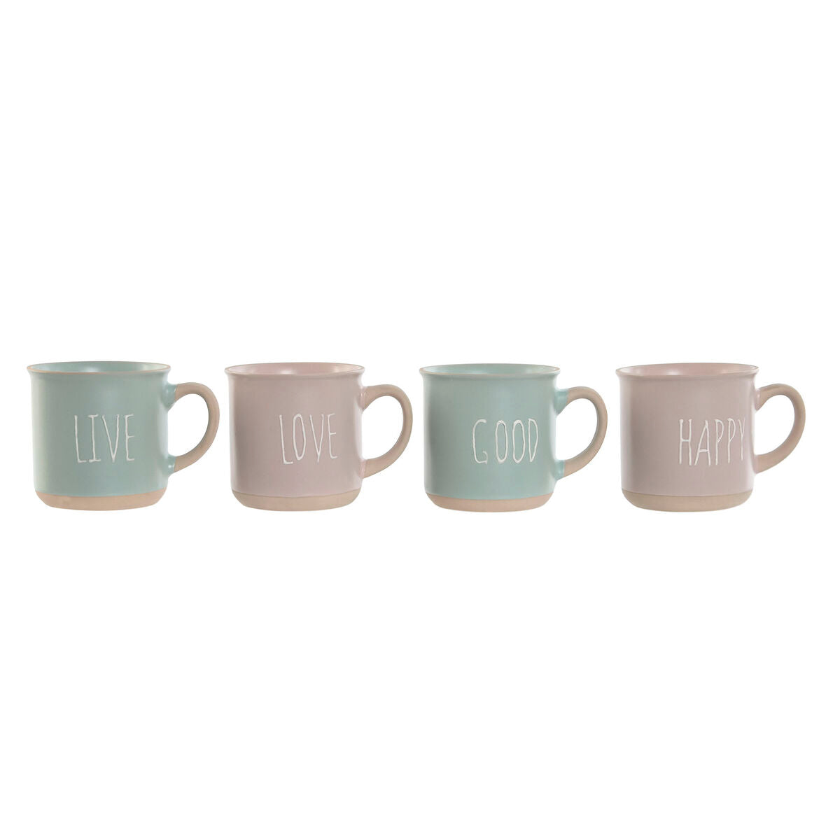 4-osainen mukisetti, keramiikka 355 ml, sininen & pinkki, urban, 9,7×7×9,2 cm