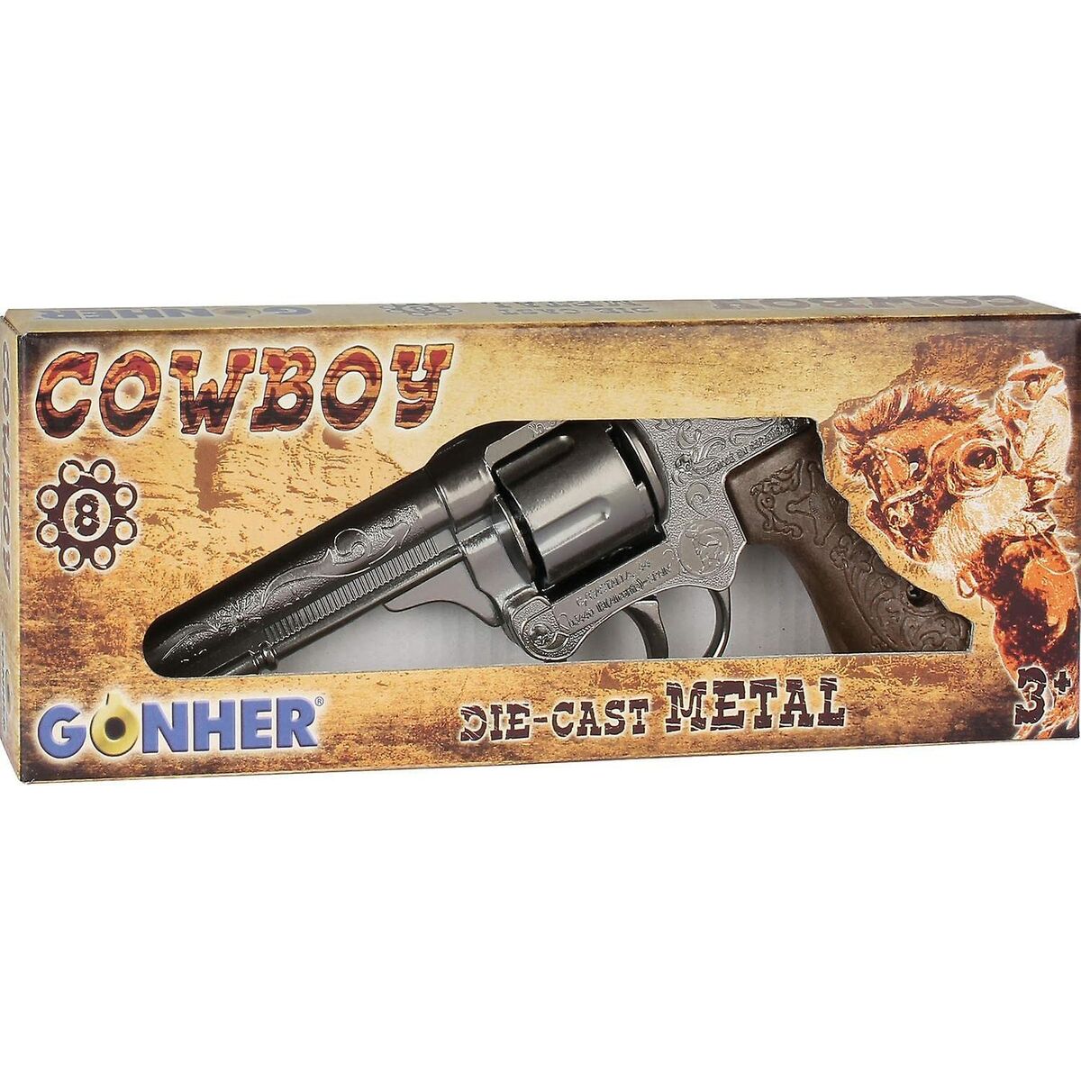 Nallipyssy cowboy-revolveri hopeinen 22 x 5 x 3,5 cm, lelu yli 3-vuotiaille – pukuleikit nallipyssy – kuva 2