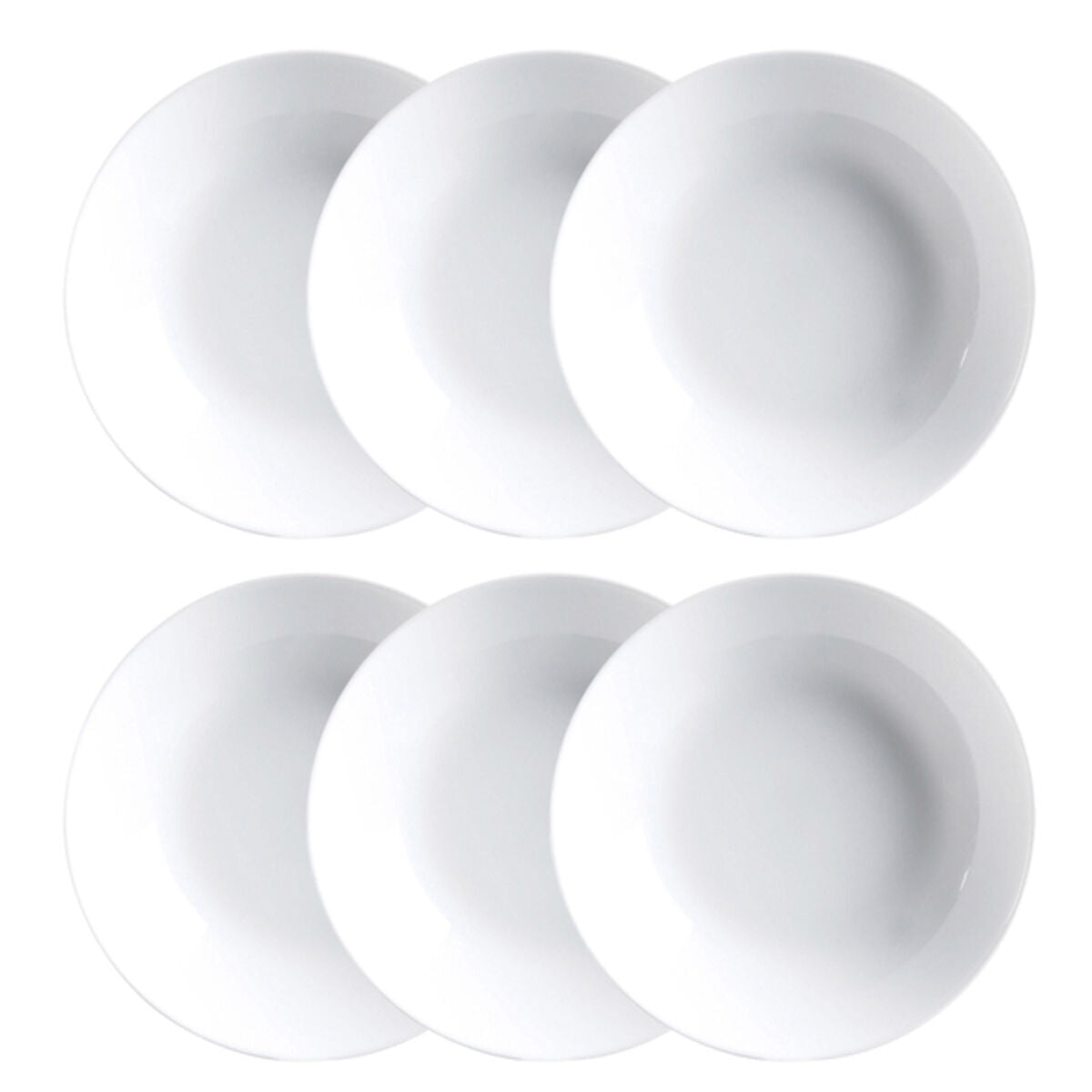 Syvät lautaset 20 cm, 6 kpl, valkoinen lasi - Luminarc Diwali – pastalautanen 6 kpl – kuva 2