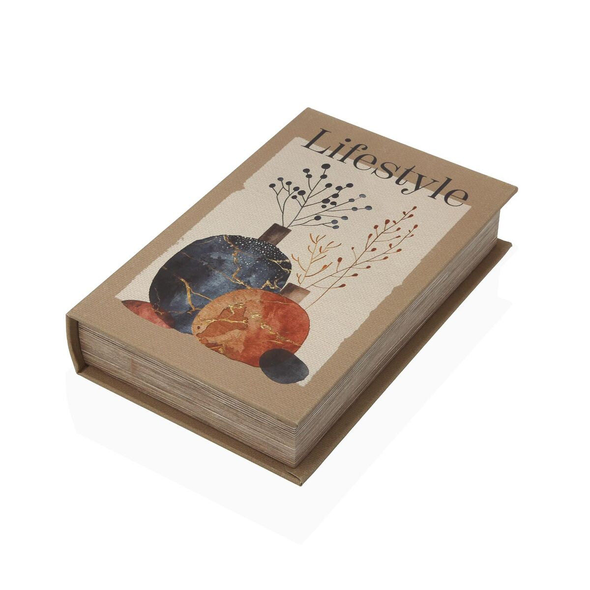 Kirjarasia kangaspäällyste MDF, maljakko-kuvio, moniväri säilytysrasia 16×5×24 cm