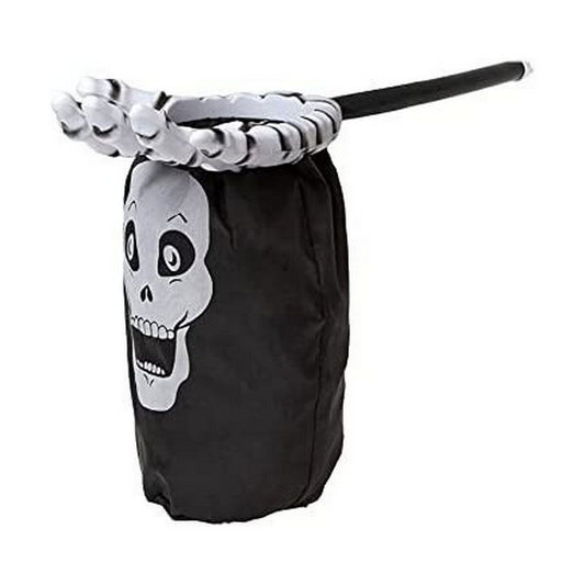 Trick or Treat -pussi pääkallo 53 x 30 cm, musta polyesteri – lastenjuhlat sisätilojen koriste – kuva 1