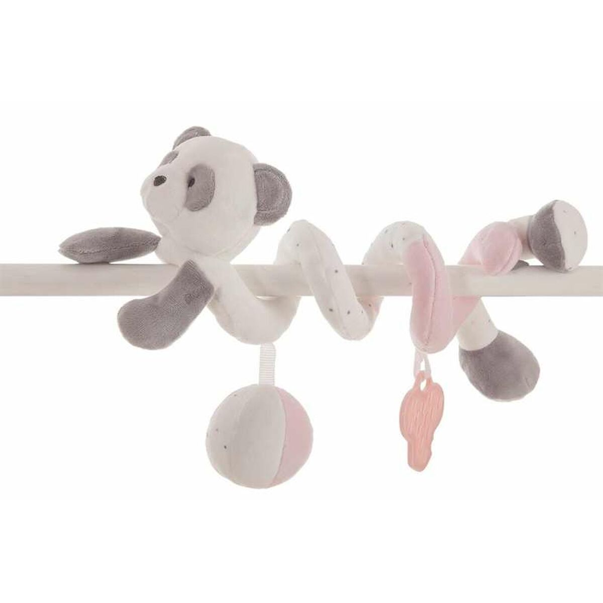 Aktiviteettispiraali pandakarhu pinkki 25 cm, vaunuihin & pinnasänkyyn, 3+ v – matkalelu vaunulelu – kuva 2