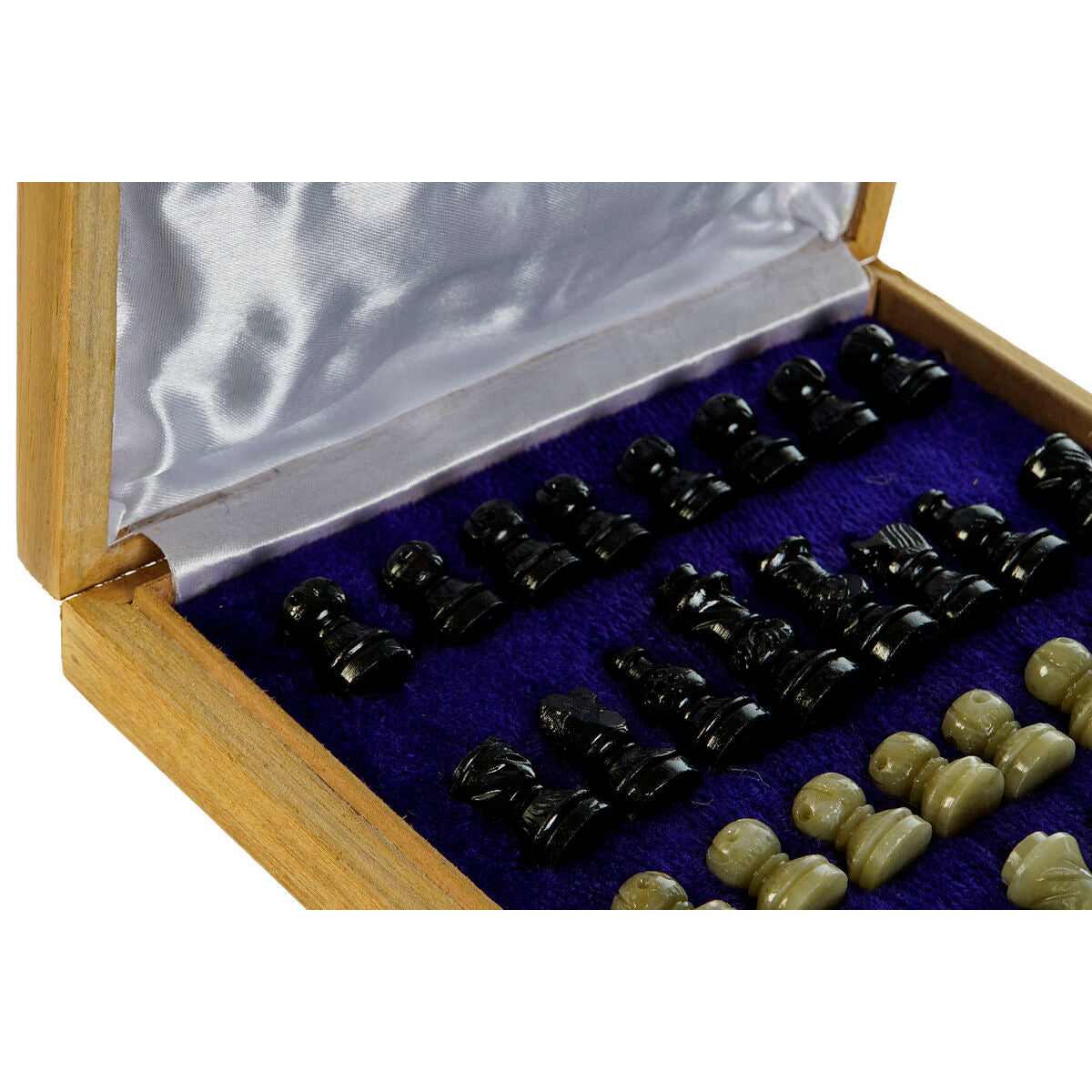 Shakkipeli puu-marmori, taittuva shakkilauta 20×11×4 cm, lapsille & matkalle – pieni pelilauta lahja lapselle – kuva 4