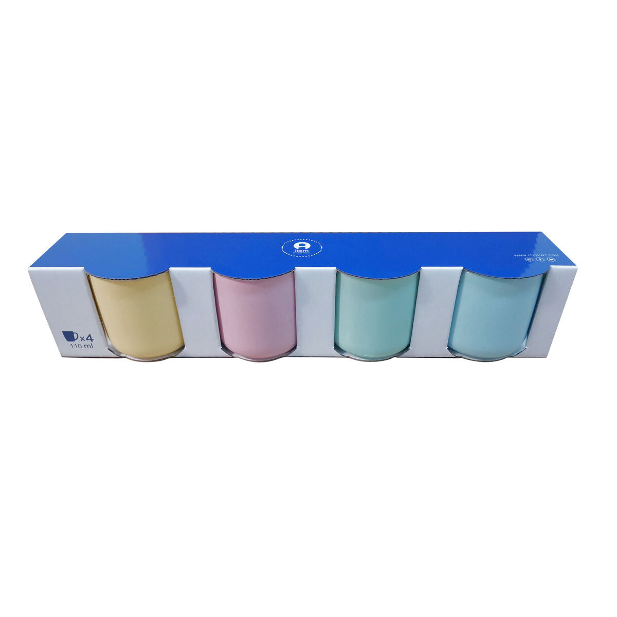 Kahvikuppisetti 110 ml posliini, 4 kpl, pastellisävyt kelt sin vih pink