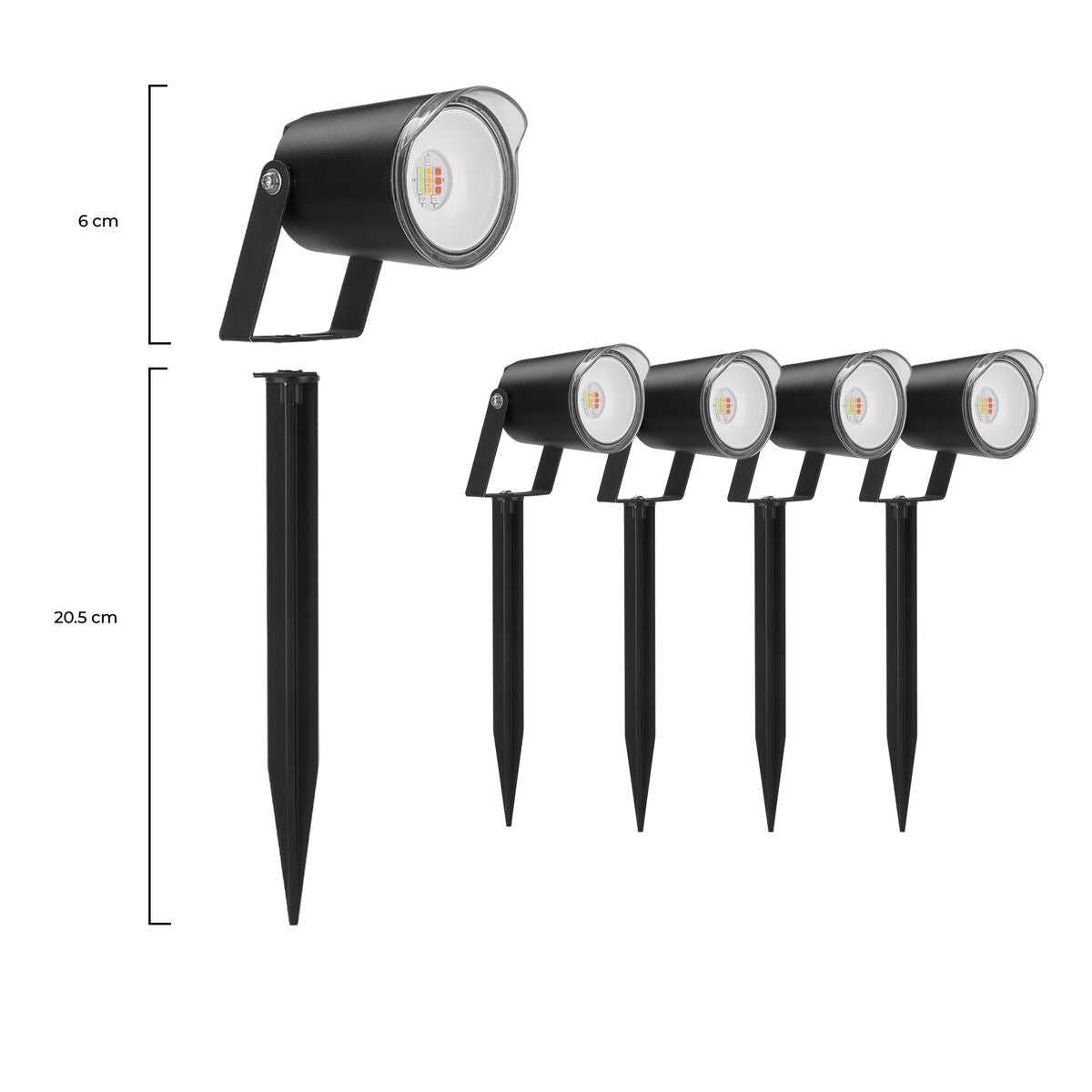 LED-ulkospotti 3000K IP65, 4 kpl – älyohjattavat maaspotit, musta – LED-ulkovalo pihavalo – kuva 6