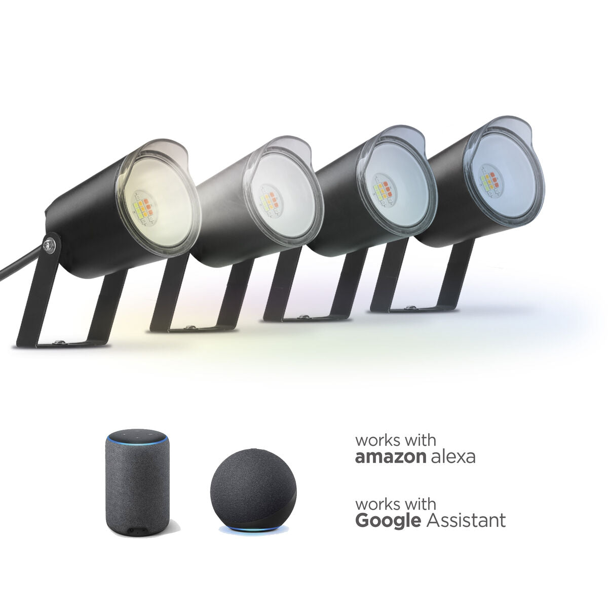 LED-ulkospotti 3000K IP65, 4 kpl – älyohjattavat maaspotit, musta – terassivalo maaspotti – kuva 3